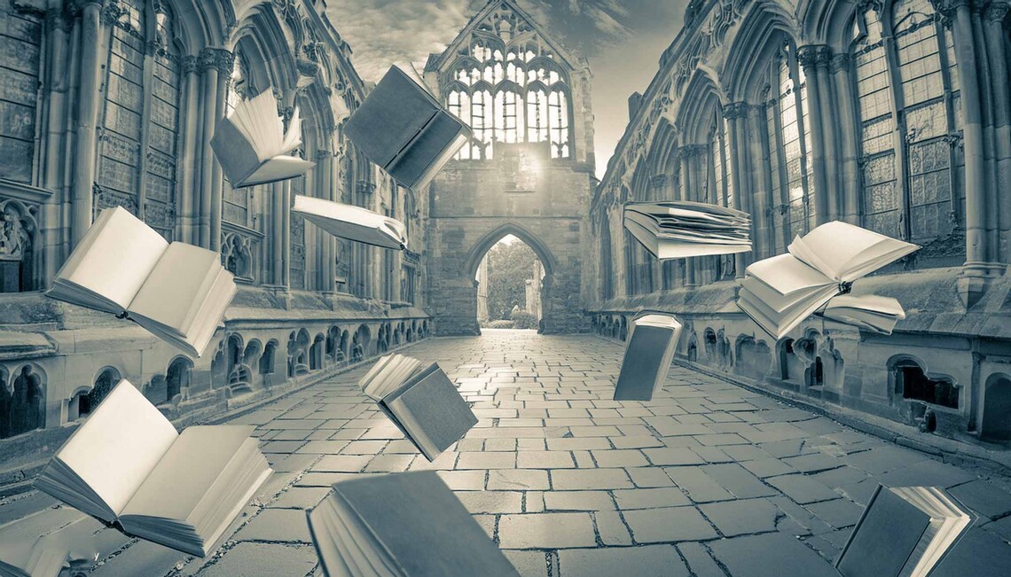 Floating bookshelf